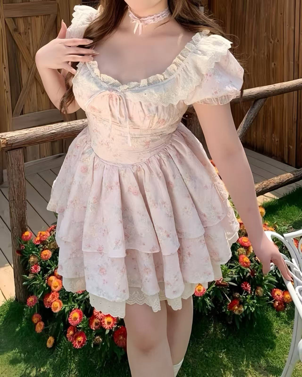 crushpeach Pink Cherry Garden Exquisite Cotton Embroidered Lace