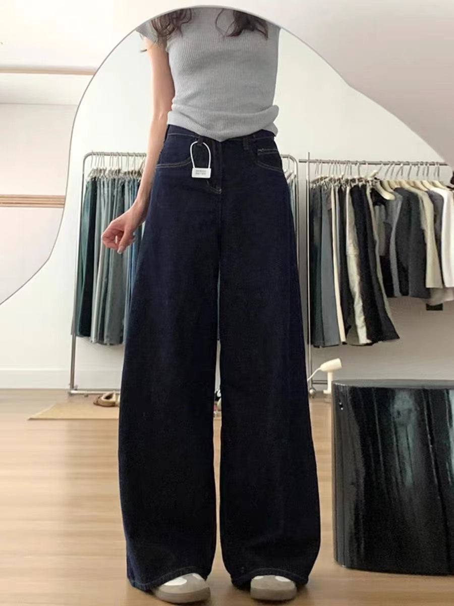 crushpeach MUST HAVE Retro washed dark blue jeans