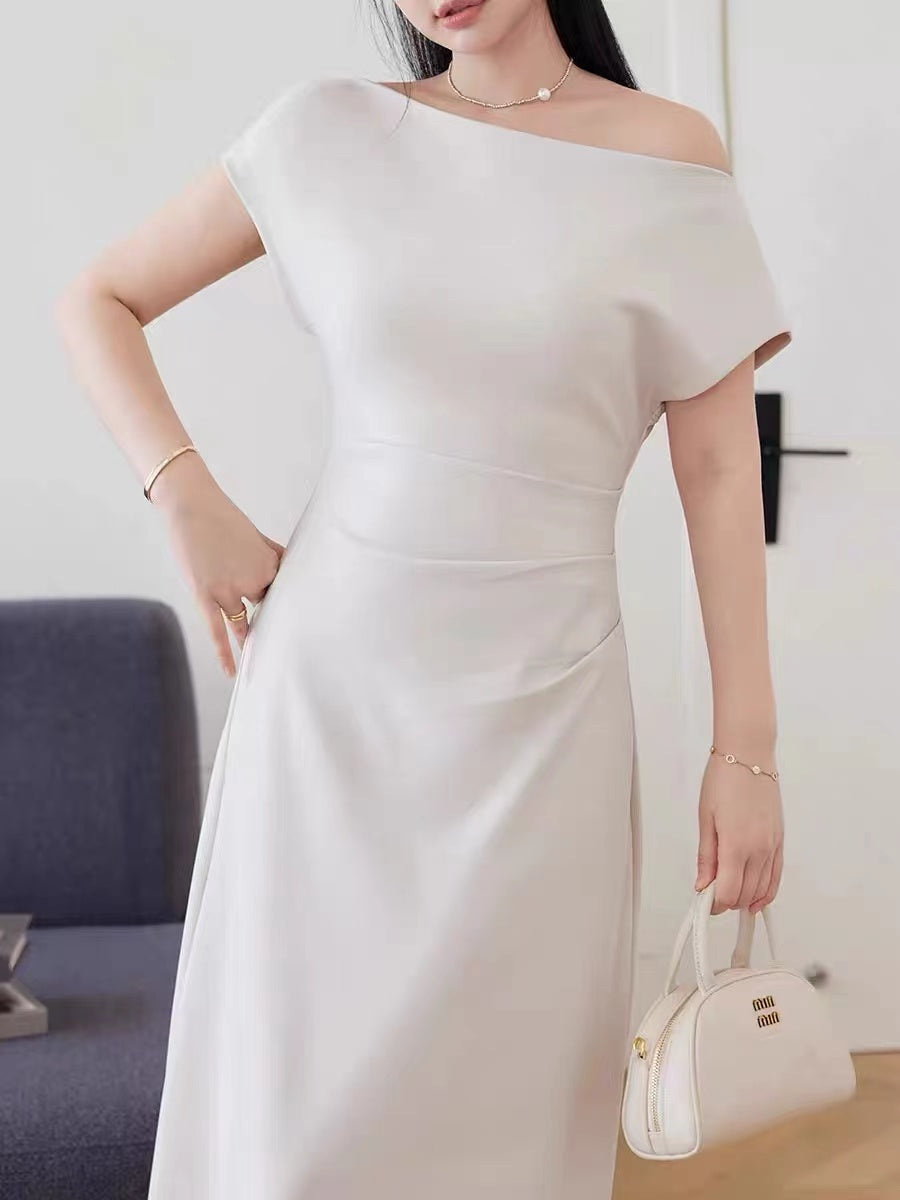 CRUSHPEACH Elegant Nicknames Strapless Stretch Cotton Dress