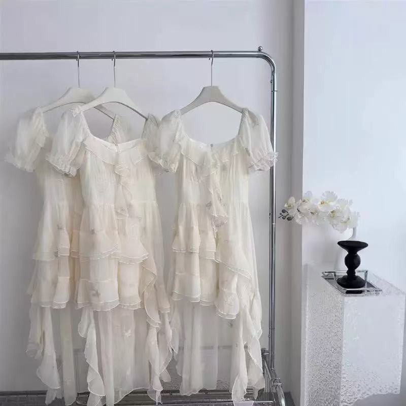 CRUSHPEACH  Wilderness Butterfly Trailing Ruffle Fairy Party Dress