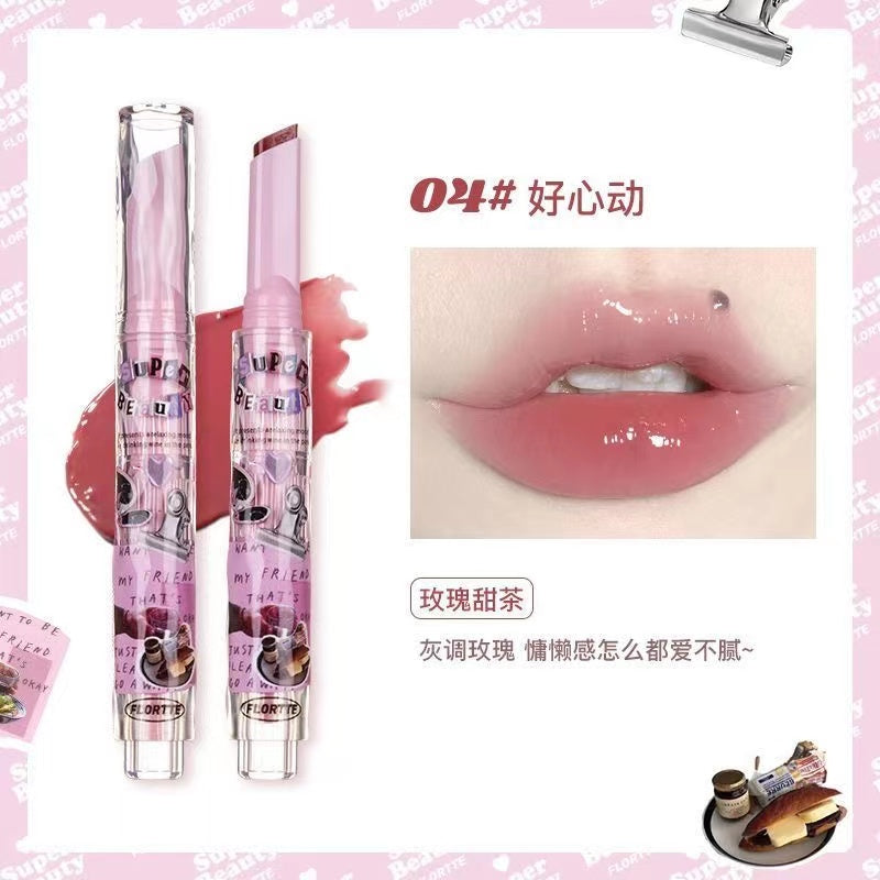 crushpeach Flortte iam super beauty heart solid lip gloss/lipstick