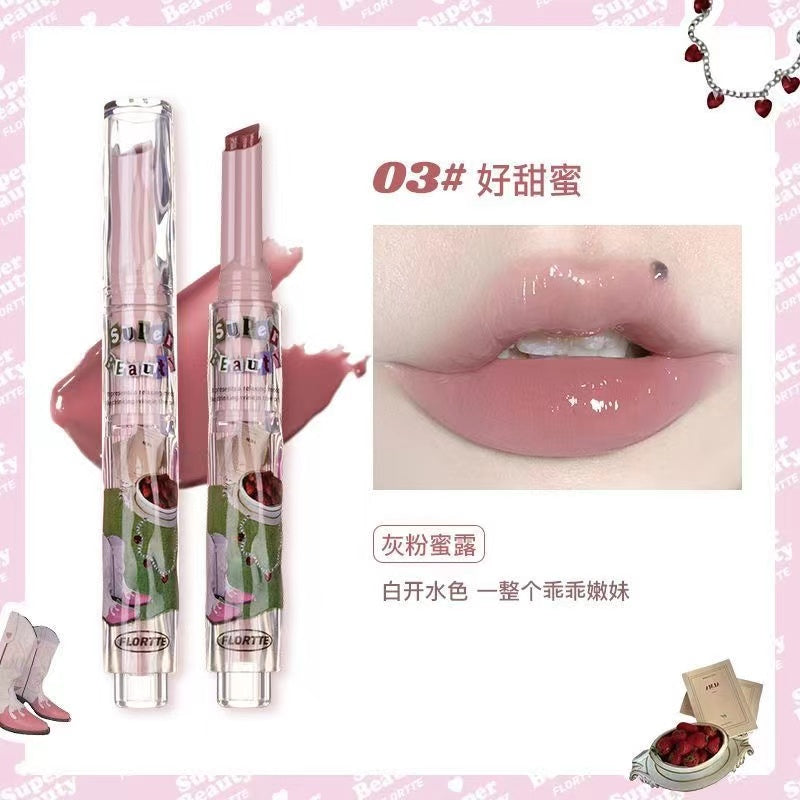 crushpeach Flortte iam super beauty heart solid lip gloss/lipstick