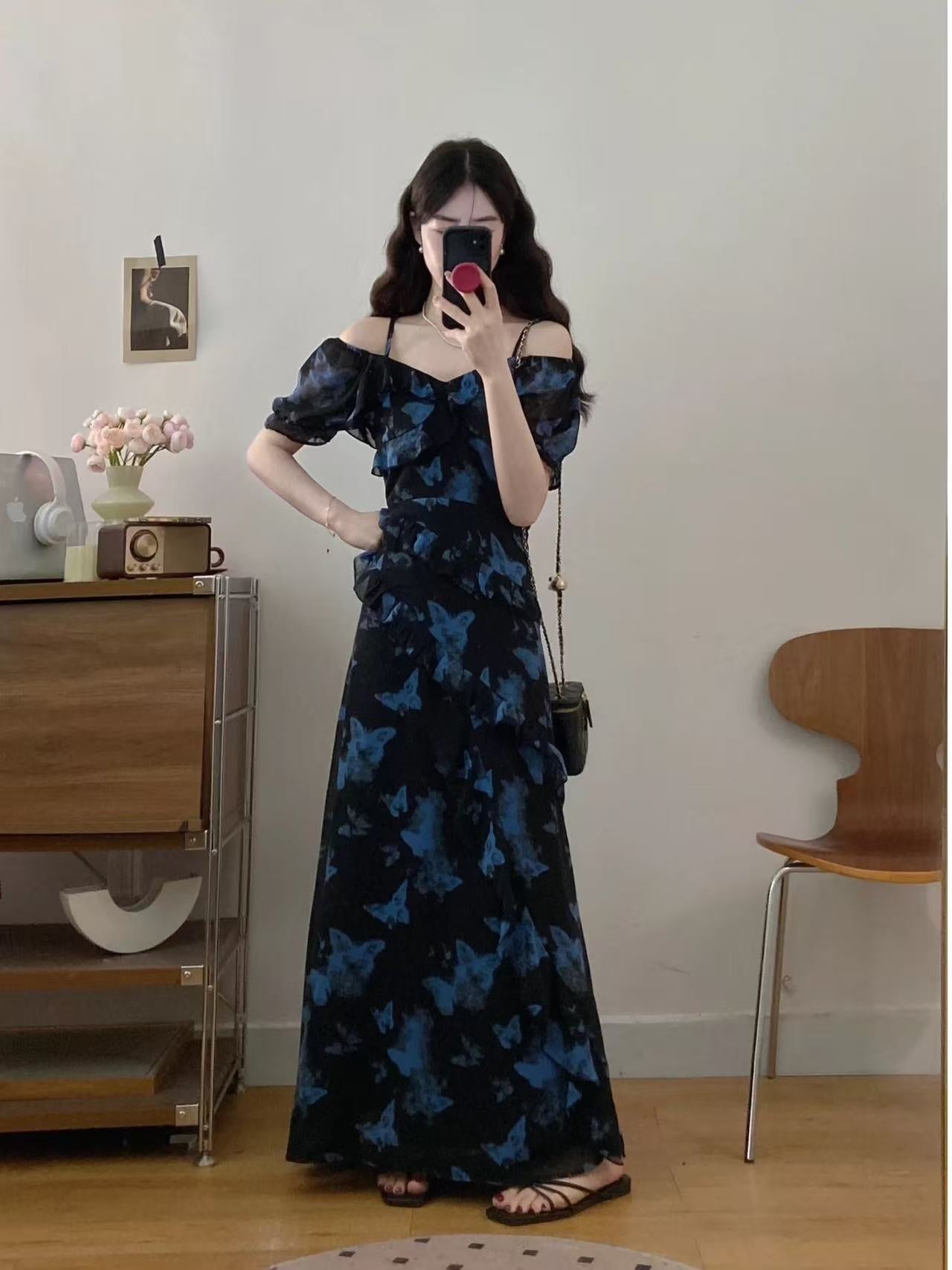 dark blue butterfly dress Blue Morpho Butterfly Dress