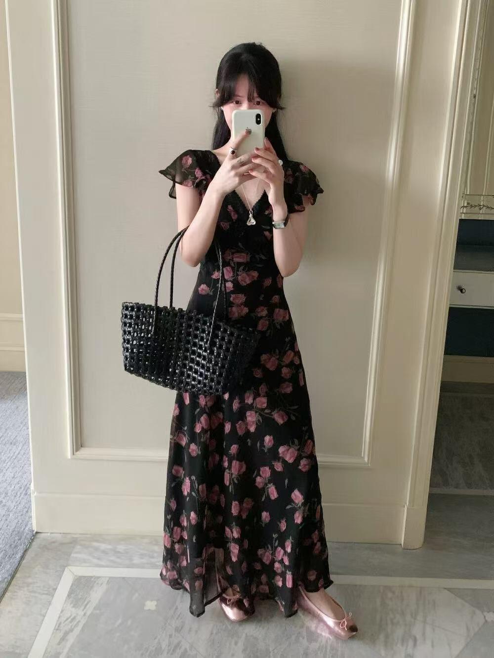 crushpeach Black Stretchy Crushed Tulip Lace Mermaid Dress
