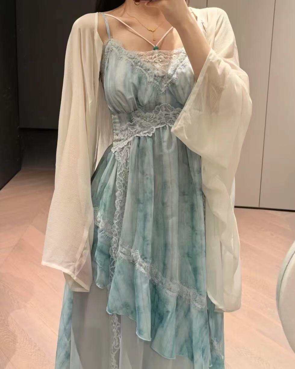 CRUSHPEACH White Fairy Mid-Length Cardigan