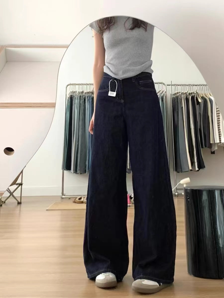 crushpeach MUST HAVE Retro washed dark blue jeans