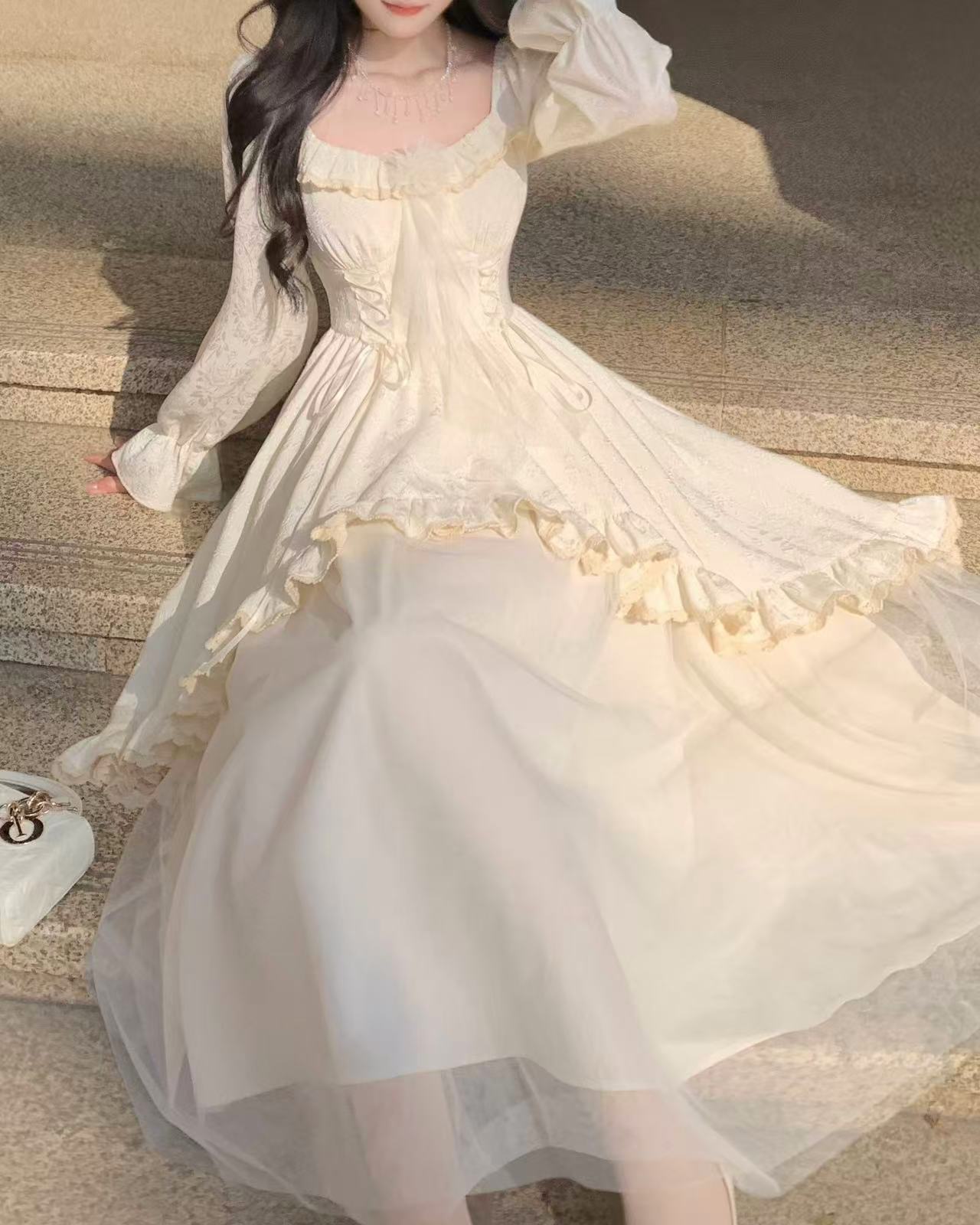 white dresses princess Charming White Princess Dress  Kids Clothing World